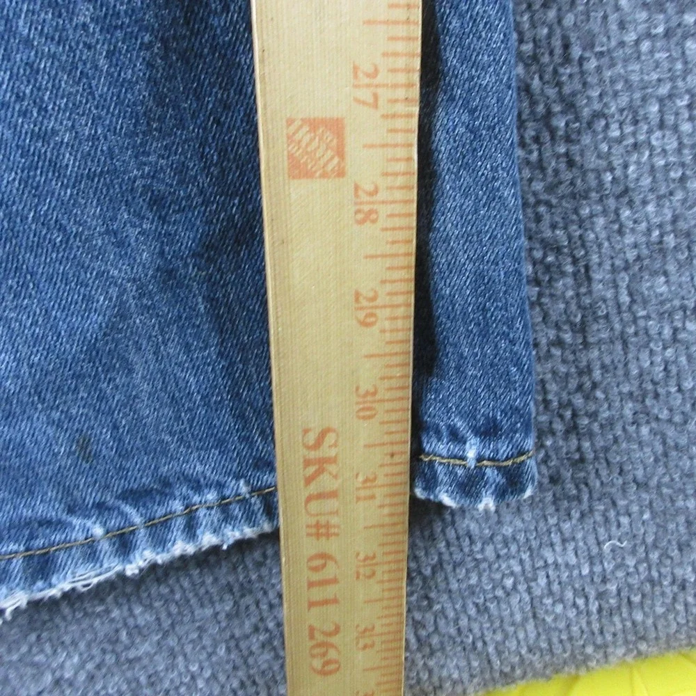 Levis 527 Jeans Mens 42x31 Blue Slim Bootcut Medium Wash Denim Distressed Pants